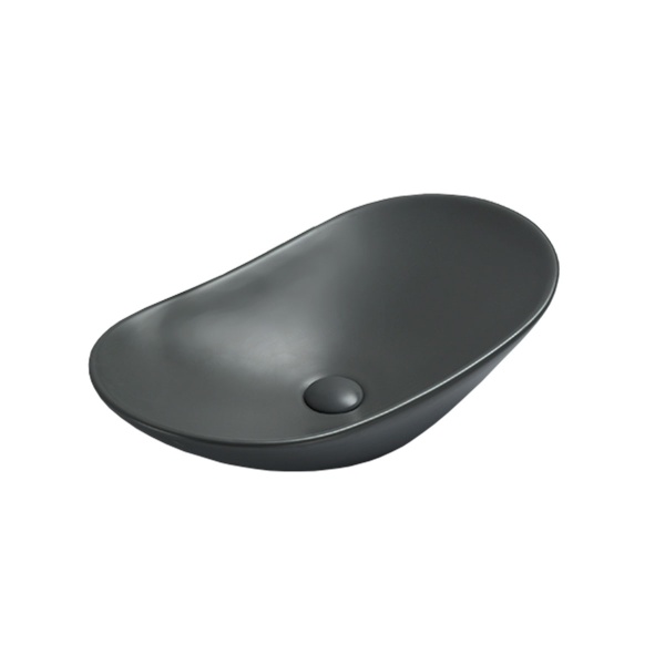 Раковина накладная овальная Vincea  VBS-508MA фарфор цвет темно-серый матовый