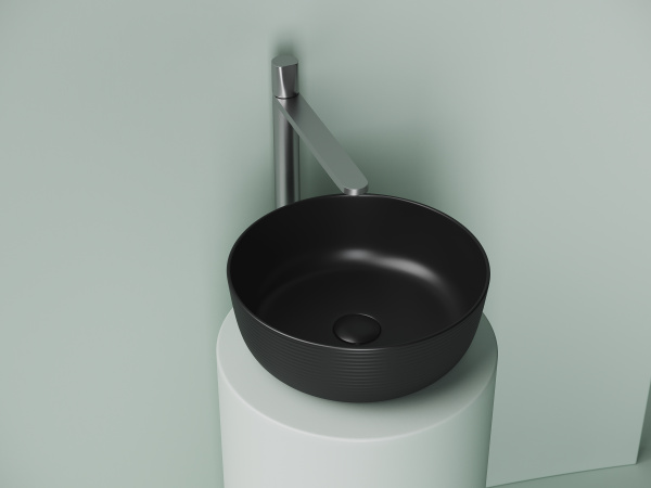 Раковина накладная круглая Ceramica Nova Element CN6073MB фарфор цвет черный матовый