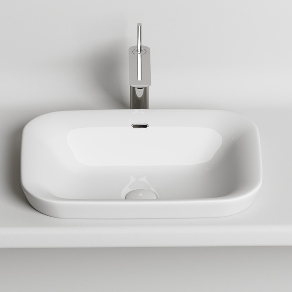 Раковина встраиваемая сверху прямоугольная Ceramica Nova Element CN6041 фарфор цвет белый