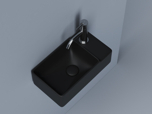 Раковина подвесная прямоугольная Ceramica Nova Element CN5045MB фарфор цвет черный матовый