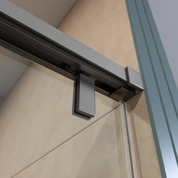 Душевая дверь BelBagno Soft Close-1 SOFT_CLOSE-1-BF-1-160-C-GM 160 см стекла прозрачные, профиль оружейная сталь