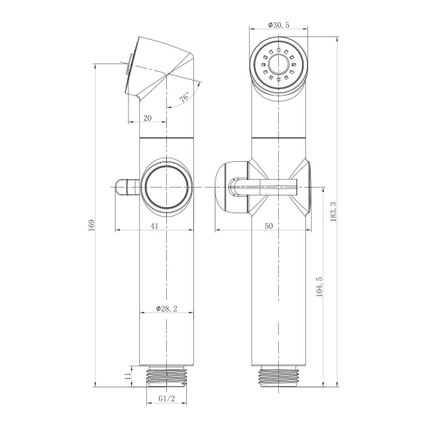 Гигиеническая лейка Lemark  LM8075BL черный 