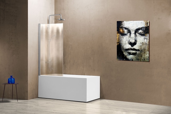 Шторка для ванны распашная  Vincea VSB-11 VSB-11800CH 80 см, стекла матовые, профиль хром