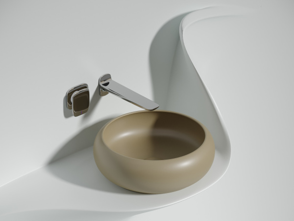 Раковина накладная круглая Ceramica Nova Element CN6050MC фарфор цвет бежевый матовый