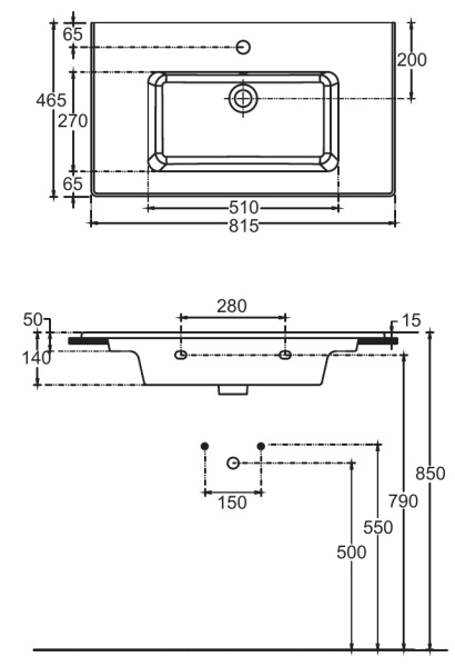 Раковина мебельная прямоугольная Allen Brau Fantasy 4.11025.20 керамика цвет белый