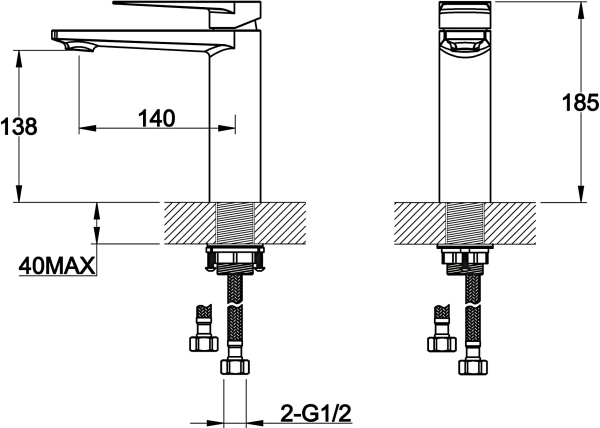 Смеситель для раковины BelBagno Carin CAR-LVMA-CRM хром