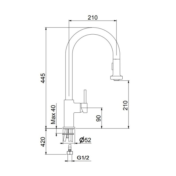 Смеситель для кухни Webert Sidney SY940302015 без подключения к фильтру хром