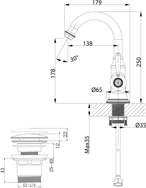 Смеситель для раковины Lemark Spark LM6707RG 