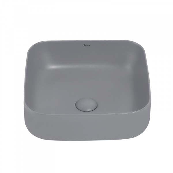Раковина накладная квадратная  Abber Rechteck AC2211MG фаянс цвет серый матовый
