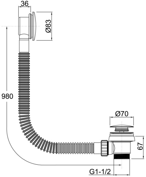 Слив-перелив для ванны автомат Allen Brau Priority 5.31027-31 латунь/пластик черный матовый