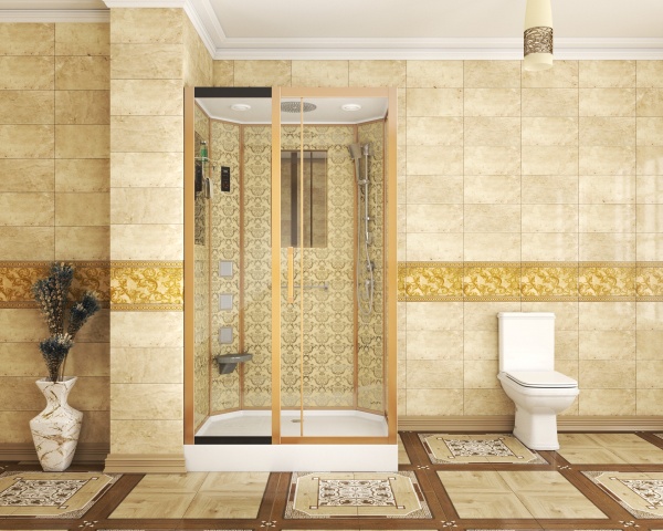 Душевая кабина с крышей Niagara Luxe 7711GL прямоугольная   стекла , профиль золото
