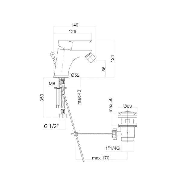 Смеситель для биде Webert Sax Evolution SE840102740 латунь белый