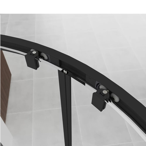 Душевой угол раздвижной Veconi Evo 200 B E2-B-12080-01-C9 ассиметричный 120x80 стекла прозрачные, профиль черный матовый