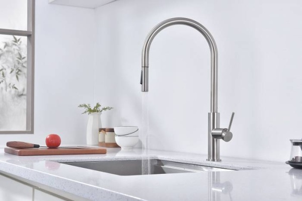 Смеситель для кухни Paulmark Senso Se215180-BS без подключения к фильтру брашированная сталь