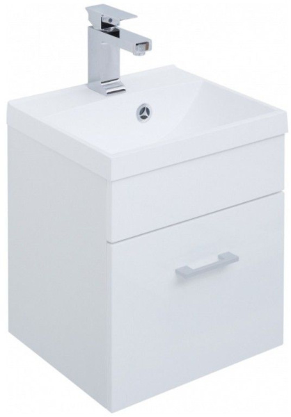 Раковина мебельная квадратная  Aquanet Нота NEW 00204094 литьевой мрамор цвет белый