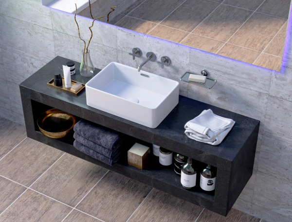 Раковина накладная прямоугольная Allen Brau Fantasy 4.11002.20 керамика цвет белый