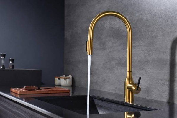 Смеситель для кухни Paulmark Universal Un213880-BG с подключением к фильтру брашированное золото