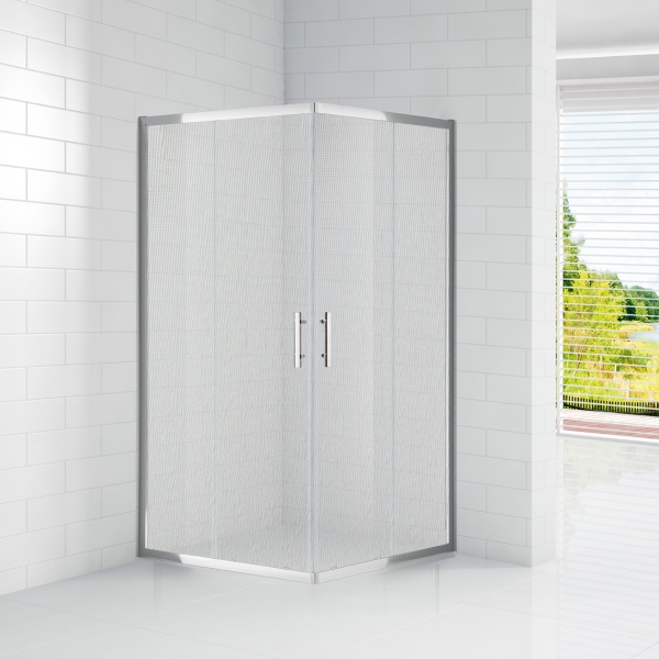 Душевой угол Cezares Eco ECO-O-A-2-90-P-Cr квадратная   стекла рифленые, профиль хром