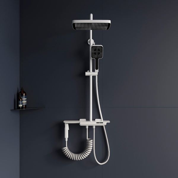 Душевая система со смесителем RGW Shower Panels 51140135-03 монтаж настенная с термостатом белый