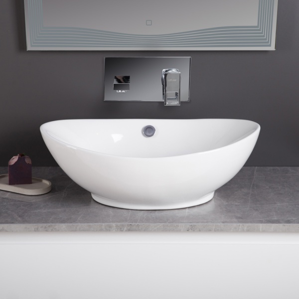 Раковина накладная овальная BelBagno  BB1087 фаянс цвет белый