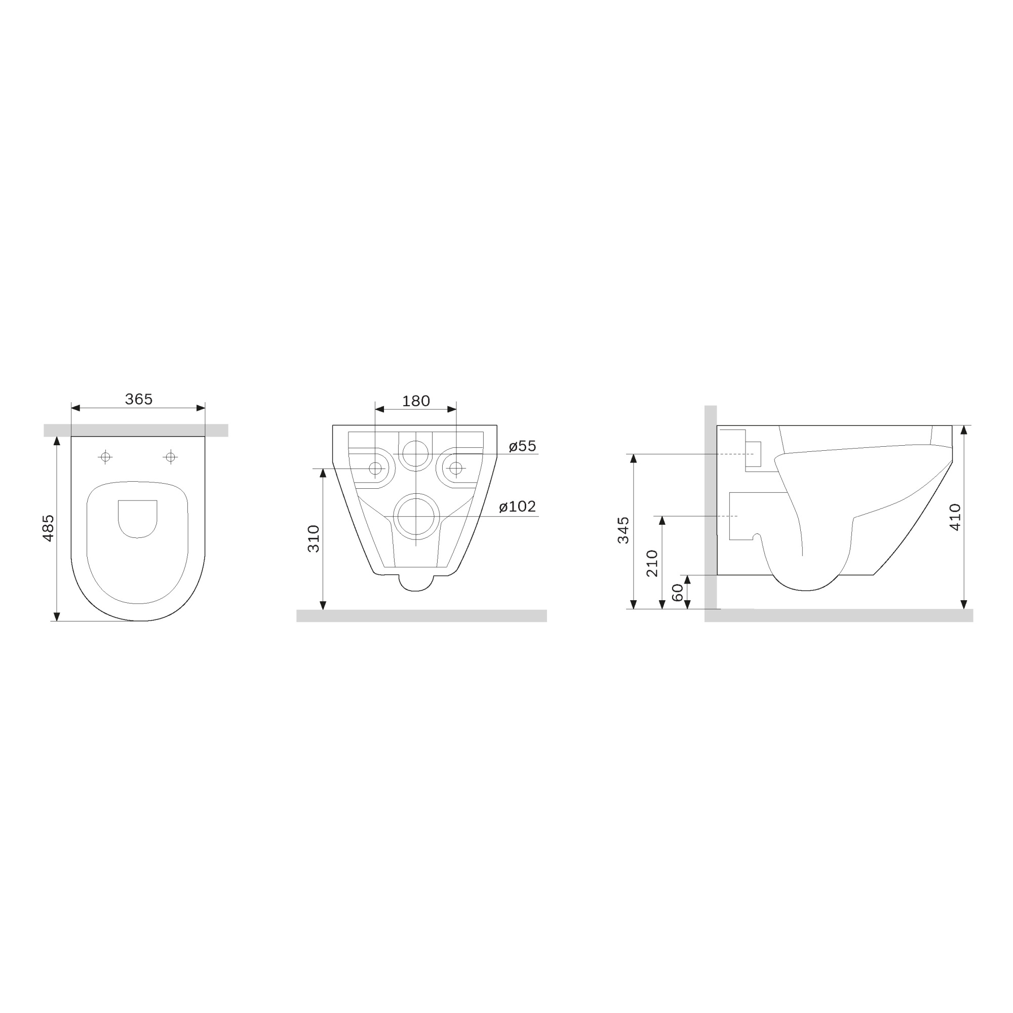 Унитаз подвесной Am.Pm Spirit V2.0 C701700MBSC Rimless дюропласт фарфор нержавеющая сталь черный матовый
