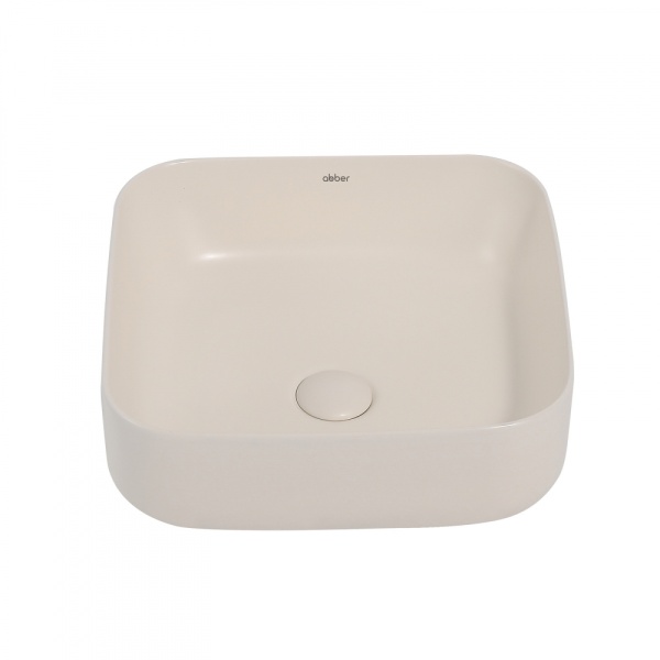 Раковина накладная квадратная  Abber Rechteck AC2211MBE фаянс цвет светло-бежевый матовый