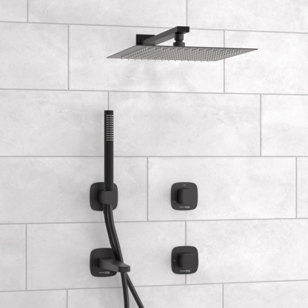 Душевая система со смесителем Wasserkraft Nuthe 9100 A9151.265.315.219.162.327.242.217 монтаж встраиваемая в стену без термостата черный