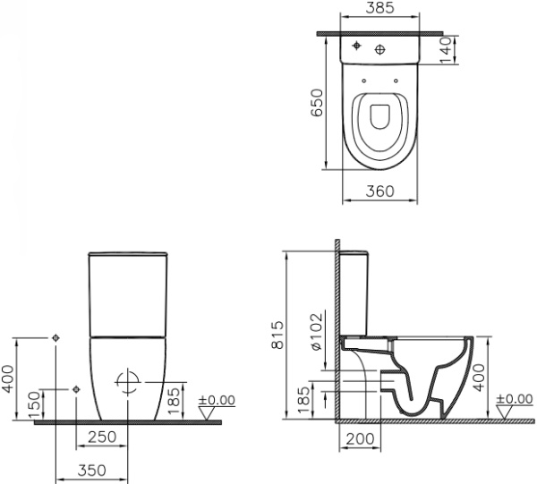 Унитаз напольный VitrA Sento 9830B003-7204 