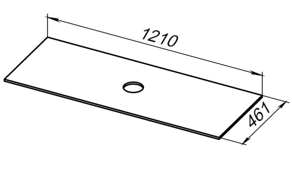 Столешница для ванной Allen Brau Reality 1.32026.K 121 см керамогранит, цвет белый