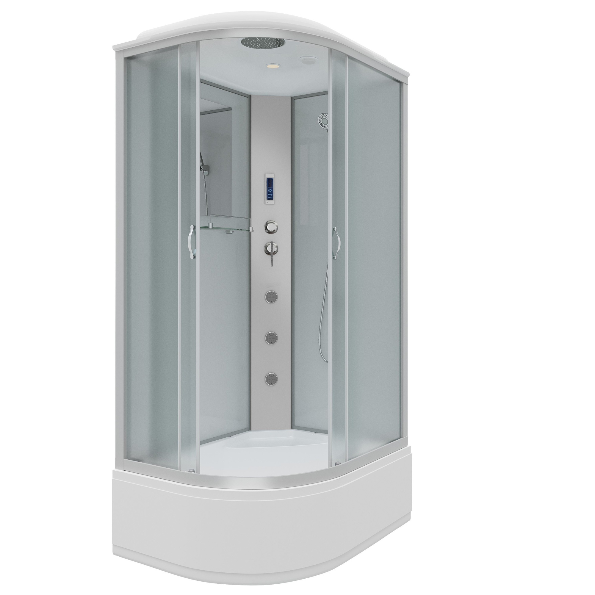 Душевая кабина с крышей Niagara Classic NG-2310-14RF асимметричная  120x80 стекла матовые, профиль матовый хром