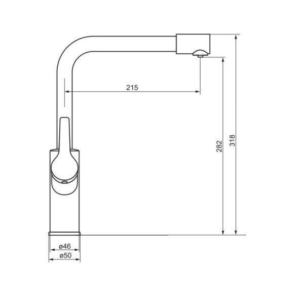Смеситель для кухни Damixa Merkur 710771300 с подключением к фильтру черный матовый