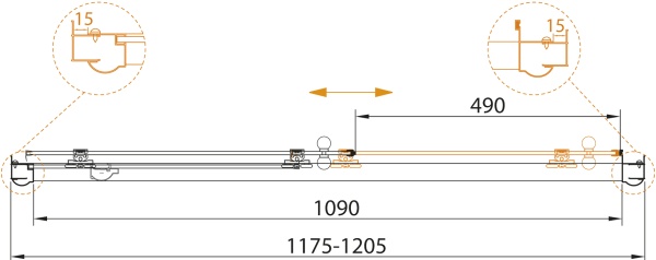 Душевая дверь Cezares Giubileo GIUBILEO-BF-1-120-C-Br 120 см стекла прозрачные, профиль бронза