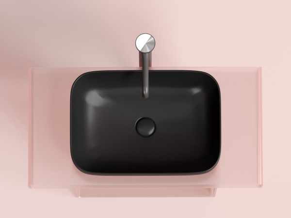 Раковина накладная прямоугольная Ceramica Nova Element CN6055MB фарфор цвет черный матовый