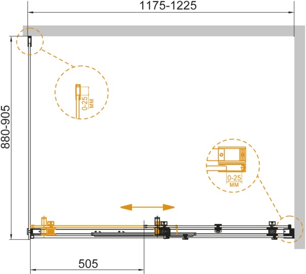 Душевой угол Cezares STYLUS-SOFT-AH-1-120/90-C-Cr 120x90