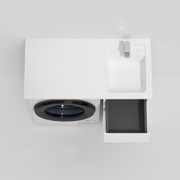 Раковина над стиральной машиной прямоугольная Am.Pm X-Joy M85AWPR1001WG литьевой мрамор цвет белый глянцевый