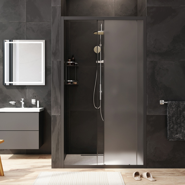 Душевая дверь Am.Pm Gem W90G-110-1-195BM 110 см стекла прозрачные матовые, профиль черный