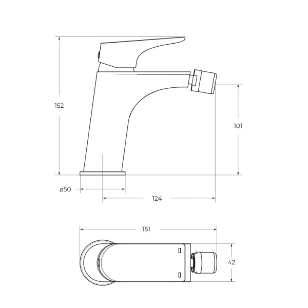Смеситель для биде BelBagno Marino MARINO-BD-CRM-W0 латунь хром