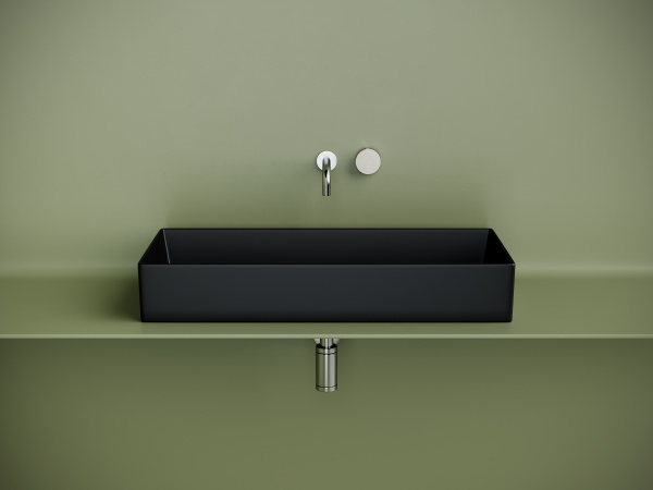 Раковина накладная прямоугольная Ceramica Nova Element CN6072MB фарфор цвет черный матовый