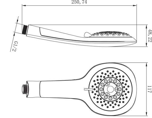 Лейка для душа Lemark  LM0815C White белый 