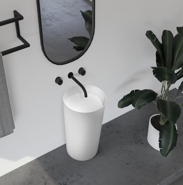 Раковина  круглая Abber STEIN AS2506-H искусственный камень цвет белый матовый