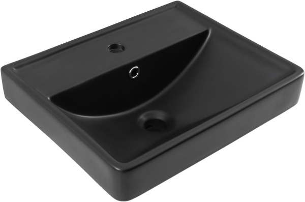 Раковина мебельная квадратная  Aquanet Ирис 00329246 керамика цвет черный матовый