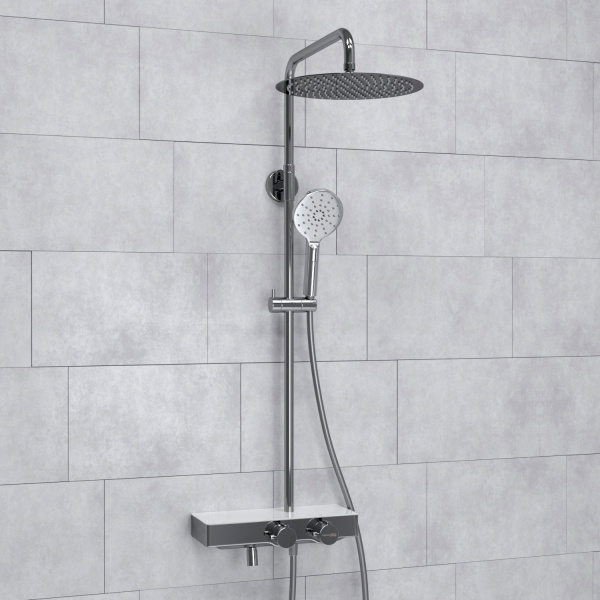 Душевая система со смесителем Wasserkraft  A113.116.127.CH Thermo монтаж настенная с термостатом хром