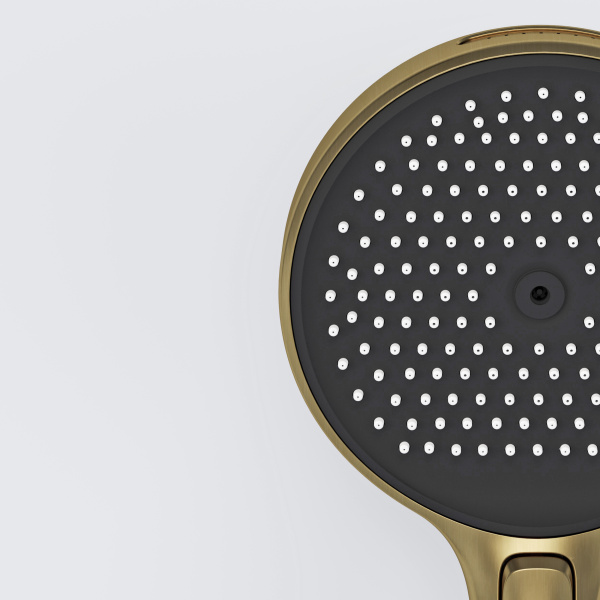 Душевая система со смесителем Sancos Space SC3006BG монтаж встраиваемый в стену с термостатом бришированное золото