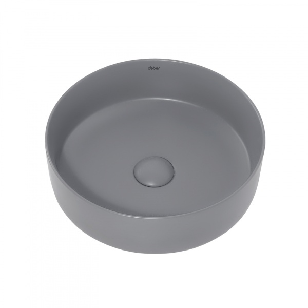 Раковина накладная круглая Abber Bequem AC2108MG фаянс цвет серый матовый