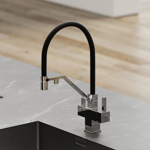 Смеситель для кухни Sancos Loro SC4007CH с подключением к фильтру хром/черный