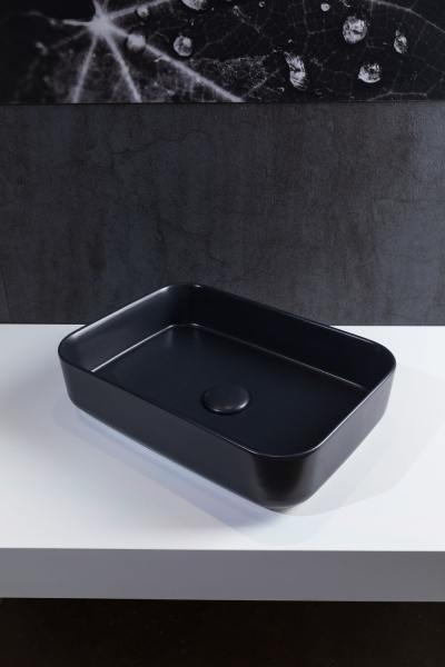 Раковина накладная прямоугольная Allen Brau Fantasy 4.11021.31 керамика цвет черный матовый