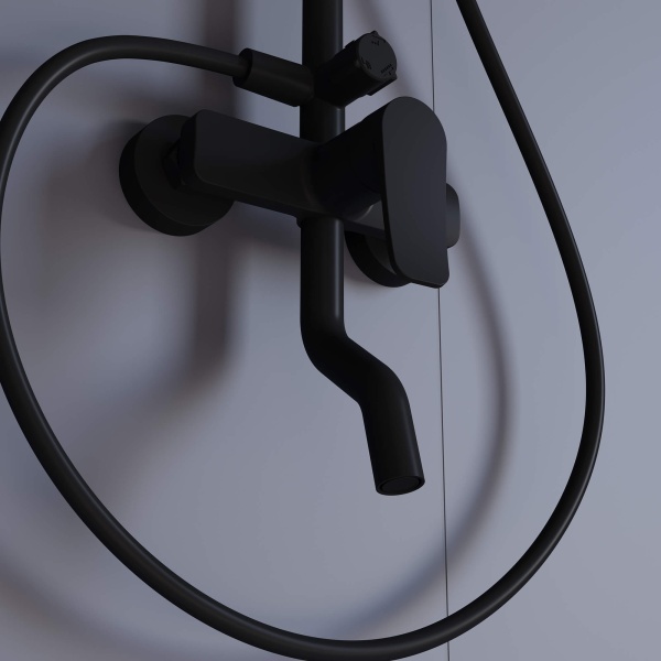 Душевая система со смесителем RGW Shower Panels 59140125-04 монтаж настенная без термостата черный