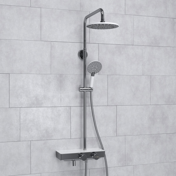 Душевая система со смесителем Wasserkraft  A113.067.058.CH Thermo монтаж настенная с термостатом хром
