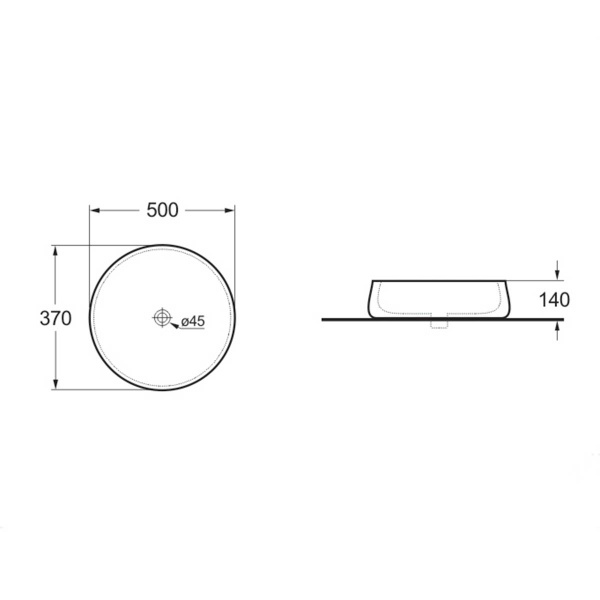 Раковина накладная овальная Vincea  VBS-110 фарфор цвет белый