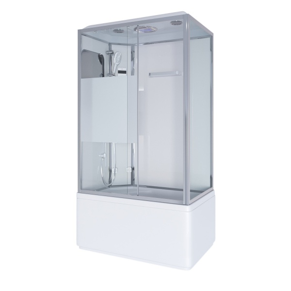 Душевая кабина с крышей Niagara Ultra NG-307-01L прямоугольная  120x80 стекла прозрачные с узором, профиль хром